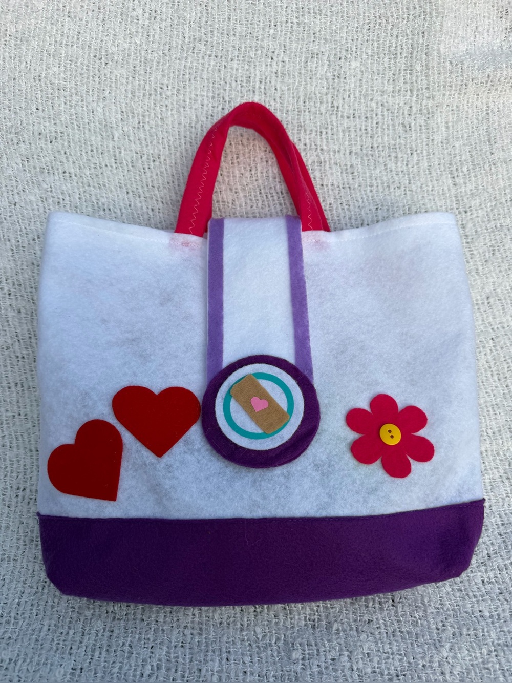 Halloween trick or treat bag/Doc Mcstuffins hospital bag/ felt bag